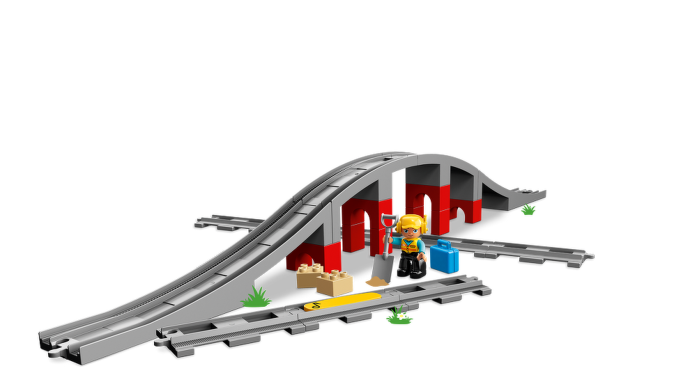 LEGO® Eisenbahnbrücke und Schienen 10872